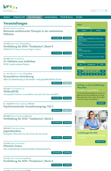 Website – Veranstaltungen